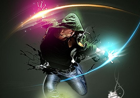 Photoshop打造超酷的光影舞者海报
