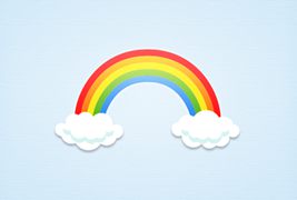 云朵和彩虹标识图标设计PSD素材下载