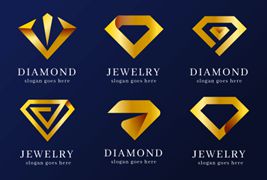 六个创意钻石logo矢量素材