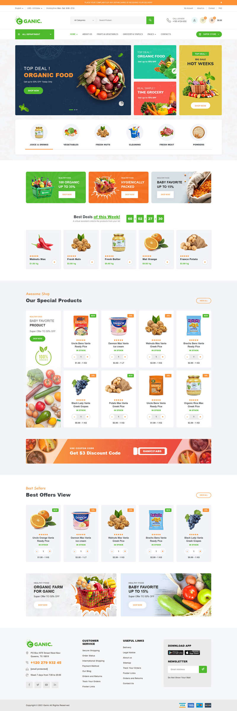 生鲜美食超市HTML5电商模板