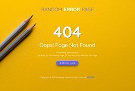 铅笔黄创意404网页模板