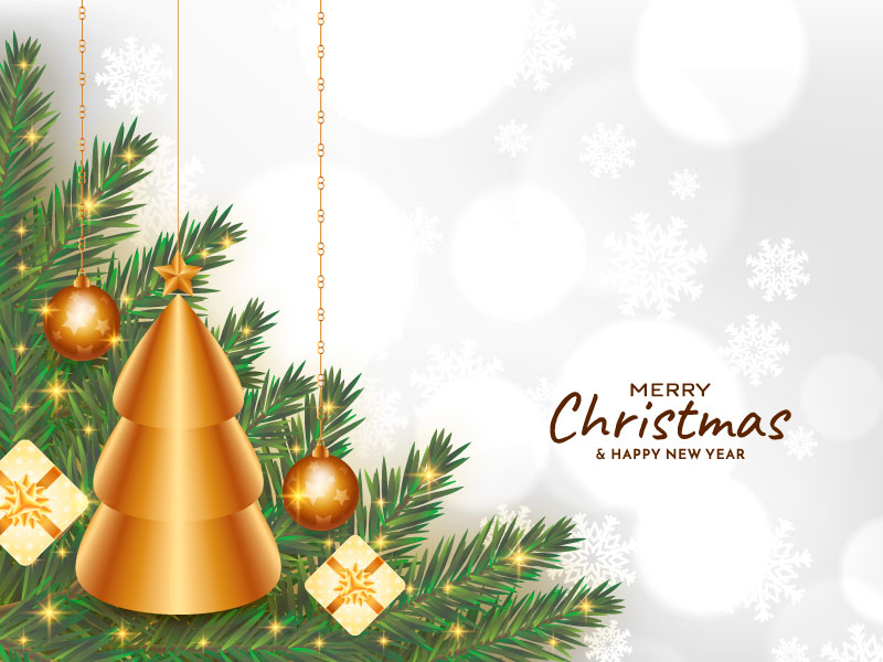 金色优雅的装饰设计圣诞节背景矢量素材