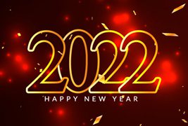 金色纸屑设计的2022新年快乐banner矢量素材