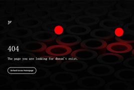 jQuery红黑设计弹球动画404特效网页模板