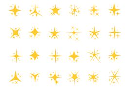 24个不同的闪亮星星矢量素材