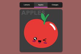 CSS水果tab选项卡切换特效