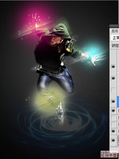 Photoshop打造超酷的光影舞者海报
