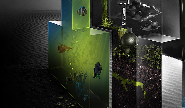 PhotoShop打造超具想象力的3D生态系统海报制作过程 