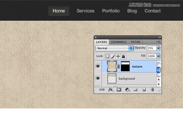 Photoshop设计黑色大气的网页模板,PS教程,站长图库