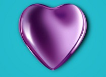 Photoshop绘制立体效果的紫色心形宝石