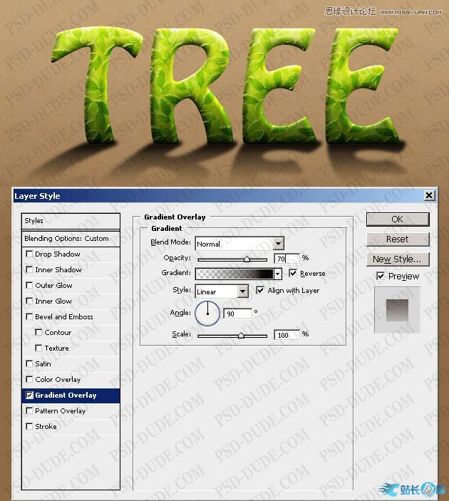 Photoshop制作超酷的树藤装饰立体字教程,PS教程,站长图库