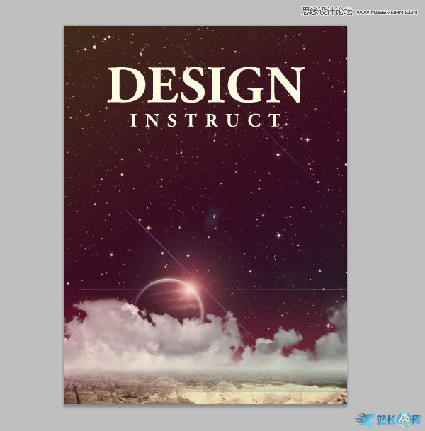 Photoshop设计复古风格的行星海报教程,PS教程,站长图库