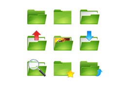 绿色文件夹图标设计EPS矢量素材下载