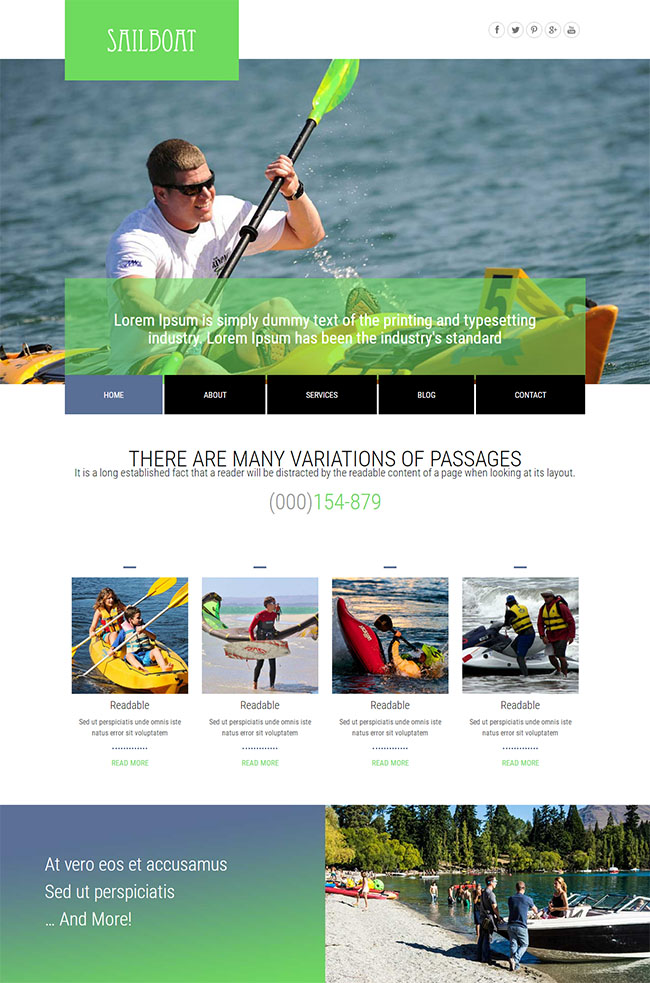 户外划船运动项目公司网站模板|html静态模板