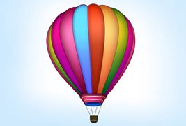 热气球图标标识设计PSD素材下载