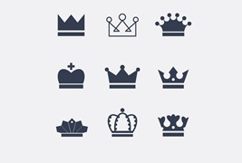 皇冠图标标识设计矢量素材下载