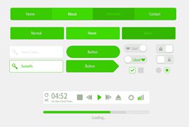 绿色风格用户界面UI设计工具包PSD源文件下载