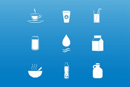 饮品牛奶果汁图标设计PSD素材下载