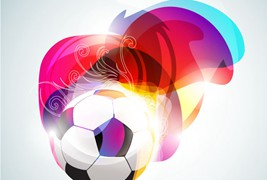 炫彩足球海报背景设计矢量素材下载（二）