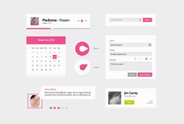 品红粉色网页UI设计PSD素材下载