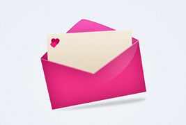 爱情信封、信件图标设计PSD素材下载