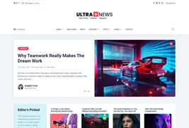 简约新闻资讯博客网站前端模板 - UltraNews