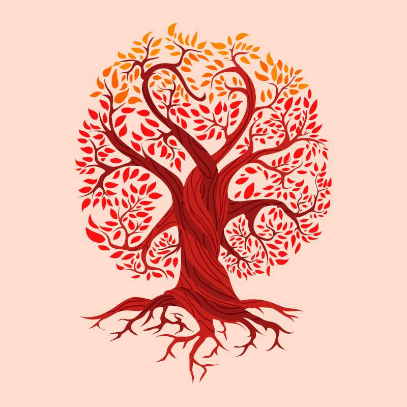 红色的生命之树矢量素材(AI/EPS)