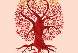 红色的生命之树矢量素材