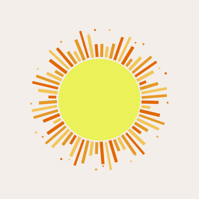 纯CSS3卡通太阳照射动画特效