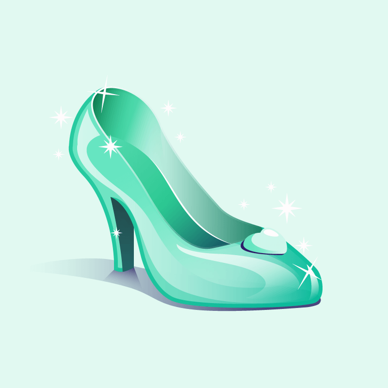 绿色闪耀的水晶鞋矢量素材(AI/EPS/免扣PNG)
