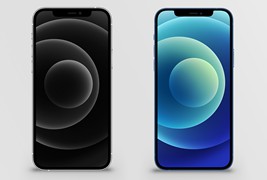 逼真的黑色和蓝色iPhone 12 Pro模型素材