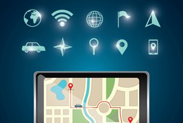 GPS导航仪器和图标矢量素材