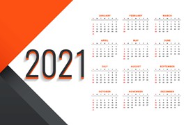 现代商务风格2021年日历矢量素材