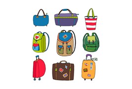 各种各样的行李箱背包手提包矢量素材