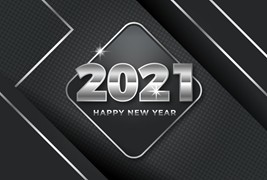 黑银色设计2021新年快乐矢量素材