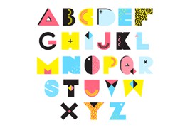 创意孟菲斯风格字母矢量素材