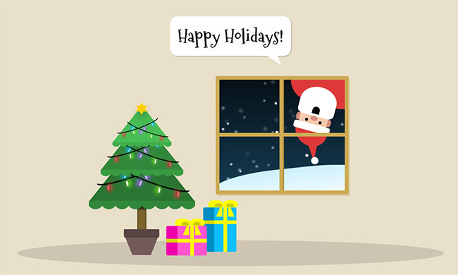 纯CSS3圣诞节日快乐动画特效