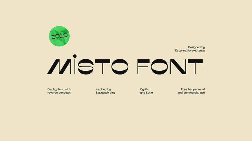 免费商用字体-Misto Font英文字体下载