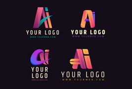 渐变AI字母创意logo矢量素材