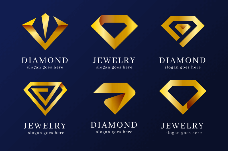 六个创意钻石logo矢量素材