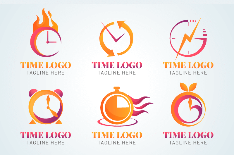 六个时间类logo矢量素材