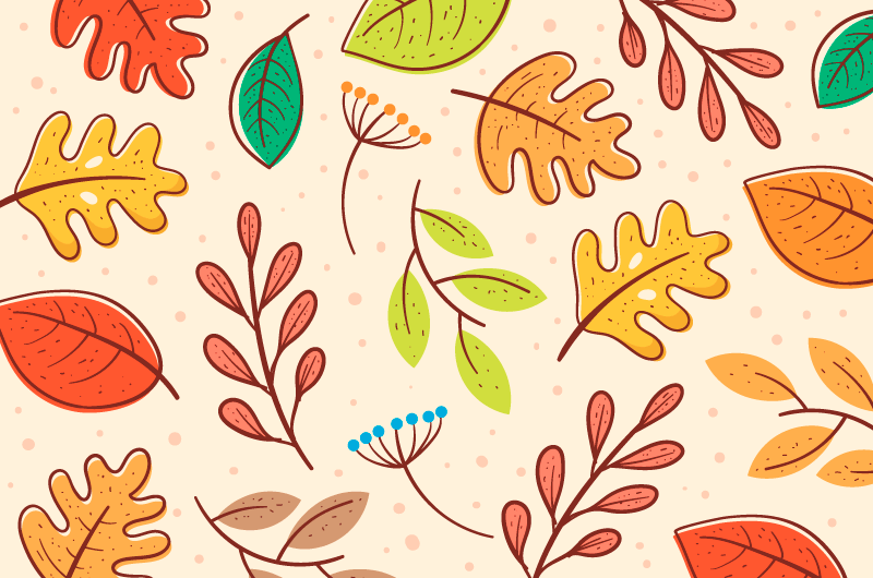 各种各样的叶子秋天背景矢量素材
