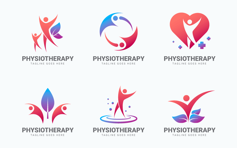六个物理疗法logo设计矢量素材