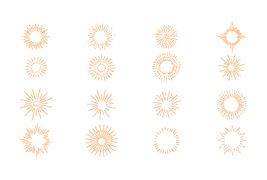 16个简单的手绘太阳矢量素材