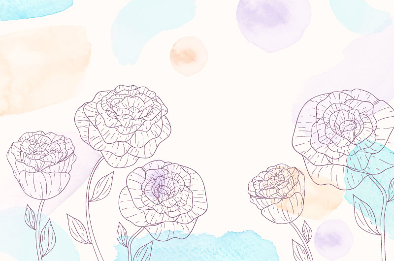 手绘水彩花卉背景矢量素材