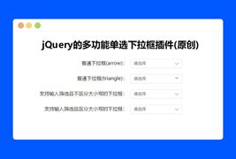 jQuery多功能单选下拉框插件