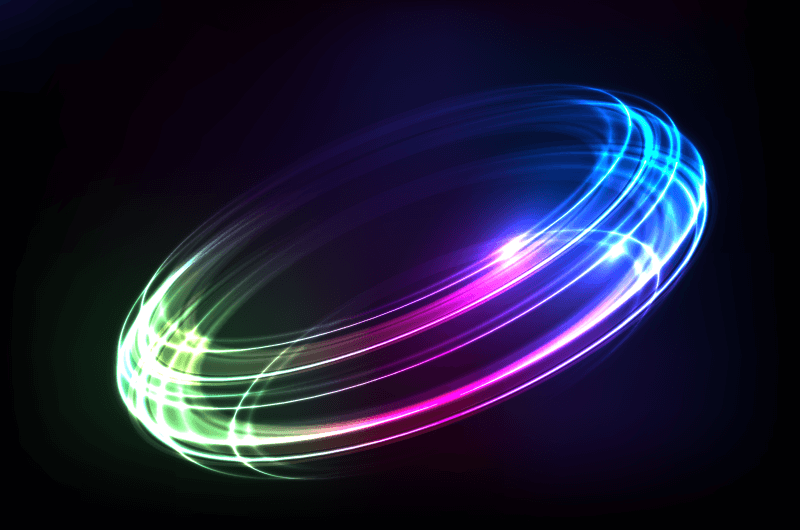 抽象的霓虹灯光圈矢量素材