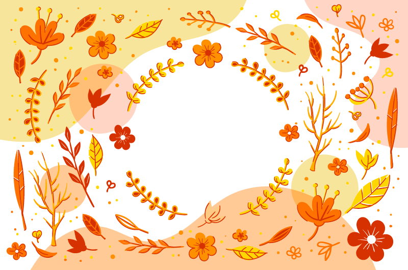 各种叶子设计的秋天背景矢量素材