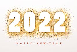 金色璀璨的2022新年快乐矢量素材