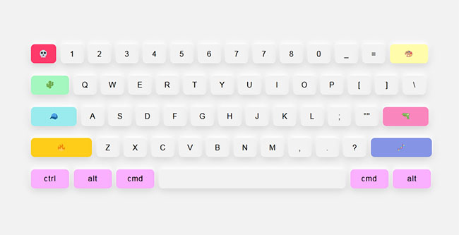 DIV+CSS创意图标键盘样式特效